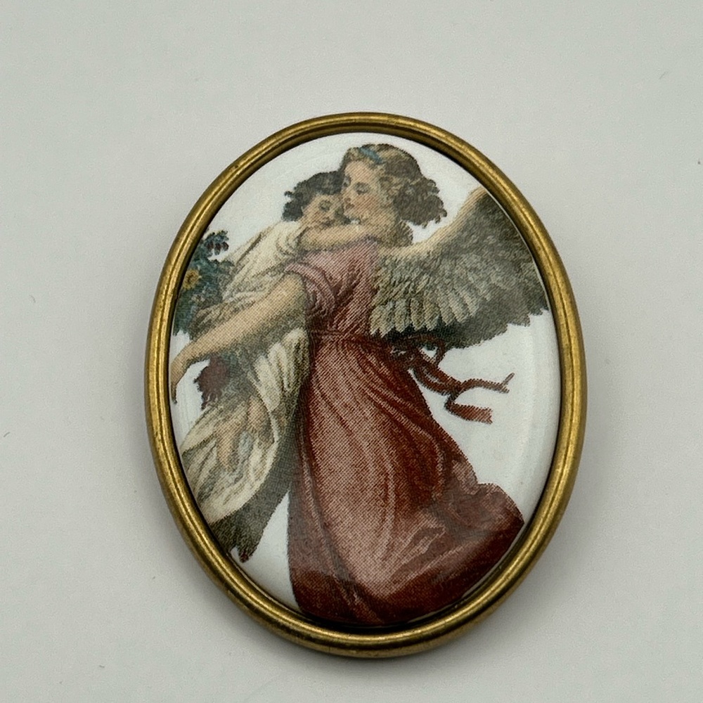 Vintage Guardian Angel Brooch